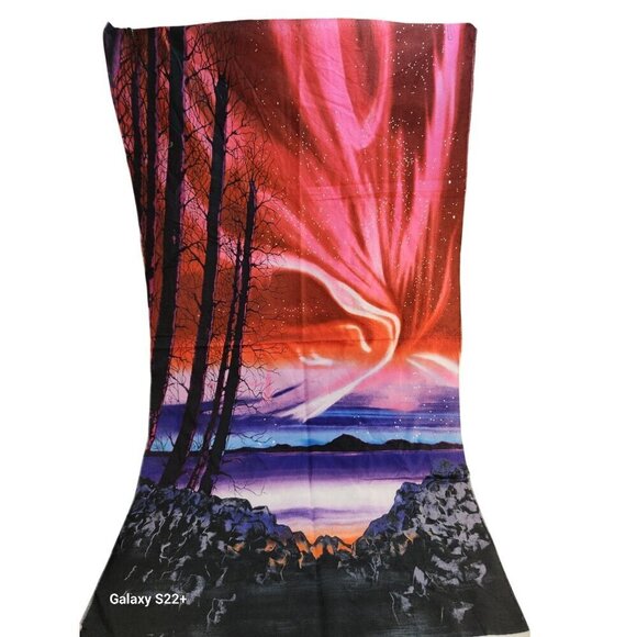 Northern Lights Inspired Fabric Panel By Frond Design Studios 24 x 44" - Picture 2 of 8